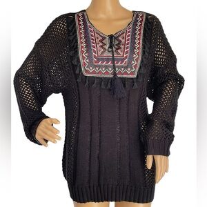 Flying Tomato Black Mesh Tunic size M NWT